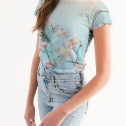 Harlow & Lloyd Cherry Blossoms With Bird Women's Tee
