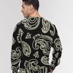 Harlow & Lloyd Sweatshirts & Pullovers Black & Bone Paisley French Terry Pullover Sweatshirt