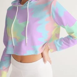 Harlow & Lloyd Hoodies Pastel Smash Tie Dye Women's Cropped Hoodie