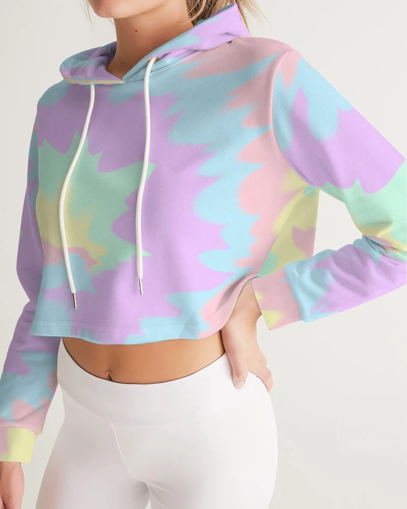 Harlow & Lloyd Hoodies Pastel Smash Tie Dye Women's Cropped Hoodie 3 Harlow & Lloyd Hoodies Pastel Smash Tie Dye Women's Cropped Hoodie