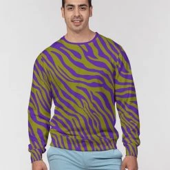Harlow & Lloyd Purple Olive Zebra Men's French Terry Pullover Sweatshirt 11 Harlow & Lloyd Purple Olive Zebra Men's French Terry Pullover Sweatshirt