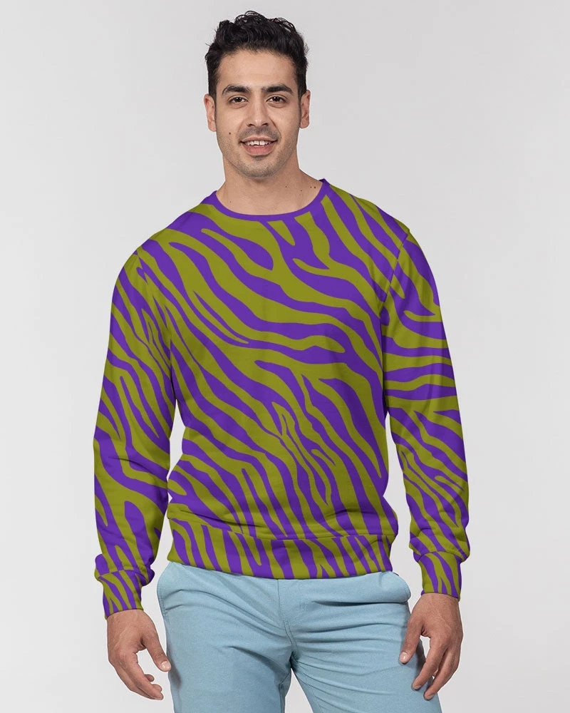 Harlow & Lloyd Purple Olive Zebra Men's French Terry Pullover Sweatshirt 6 Harlow & Lloyd Purple Olive Zebra Men's French Terry Pullover Sweatshirt