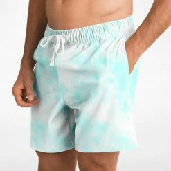 Subliminator Blue Cloud Pastel Tie Dye Fleece Shorts
