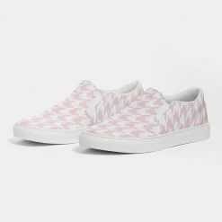 Harlow & Lloyd Pale Pink Large Houndstooth Women's Slip-On Canvas Shoe