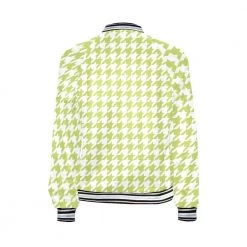 Harlow & Lloyd Jackets Lime Houndstooth Womens Ribbed Cuff & Collar Jacket