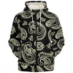 Subliminator Hoodies Black & Bone Paisley Fleece Zip Hoodie 10 Subliminator Hoodies Black & Bone Paisley Fleece Zip Hoodie