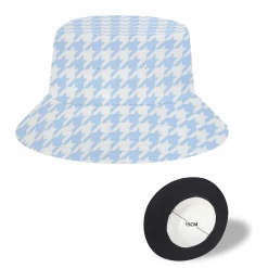 ThisNew Accessories Pale Blue Houndstooth Bucket Hat