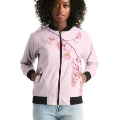 Harlow & Lloyd Pink Cherry Blossom Women's Bomber Jacket Jackets