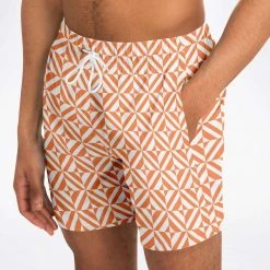 Subliminator Orange Geometric Pattern Swim Shorts 25 Subliminator Orange Geometric Pattern Swim Shorts