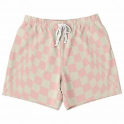 Subliminator Pink Vanilla Check Fleece Shorts