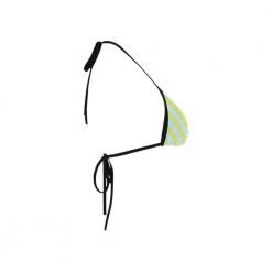 Harlow & LLoyd Women Blue Lime Stripes Bikini Top