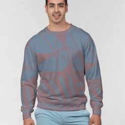 Harlow & Lloyd Misty Grape Geometric Men's French Terry Pullover Sweatshirt