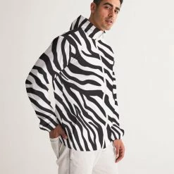 Harlow & Lloyd Jackets Zebra Print Men's Windbreaker