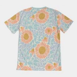 Harlow & Lloyd Retro Sunflowers Cyan Men's T Shirt