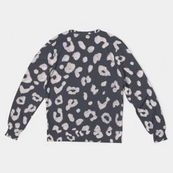 Harlow & Lloyd Sweatshirts & Pullovers Charcoal Vanilla Leopard Print Men's French Terry Pullover Sweatshirt