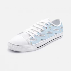 Harlow & Lloyd Cruise Lovers Blue Low Top Unisex Canvas Sneakers Shoes