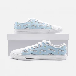Harlow & Lloyd Cruise Lovers Blue Low Top Unisex Canvas Sneakers Shoes