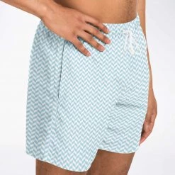 Subliminator Men Powder Blue Herringbone Swim Shorts