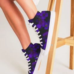 Harlow & Lloyd Shoes Midnight Purple Floral Women's Hightop Canvas Shoe