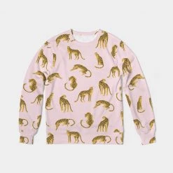 Harlow & Lloyd Pink Leopards Men's French Terry Pullover Sweatshirt Sweatshirts & Pullovers