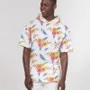 Harlow & Lloyd White Summer Floral Men's Premium Heavyweight Short Sleeve Hoodie Hoodies