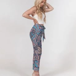 Harlow & Lloyd Pants & Joggers Perfect Paisley Women's Belted Tapered Pants