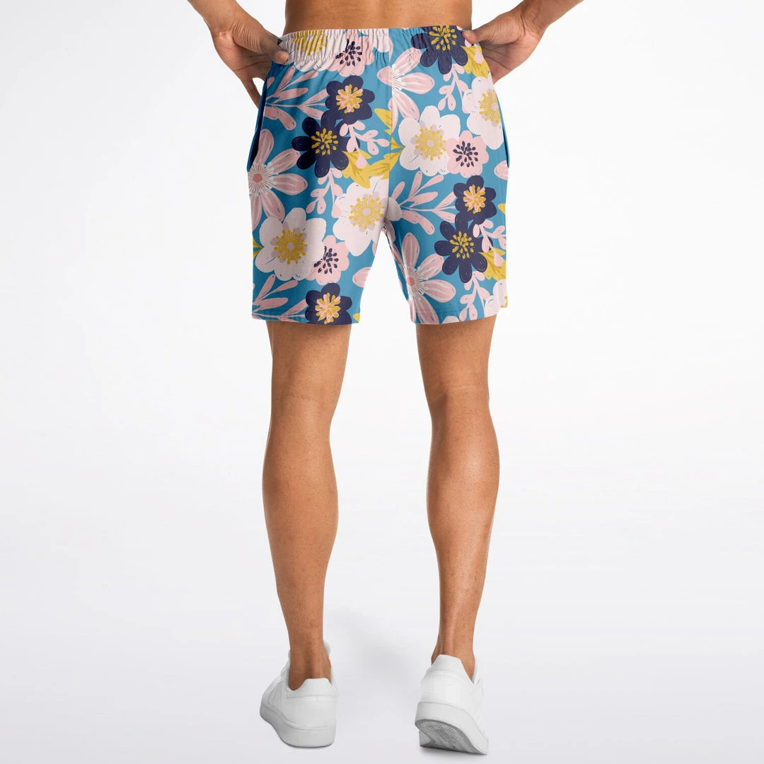 Subliminator Blue Frisky Floral Fleece Shorts 9 Subliminator Blue Frisky Floral Fleece Shorts