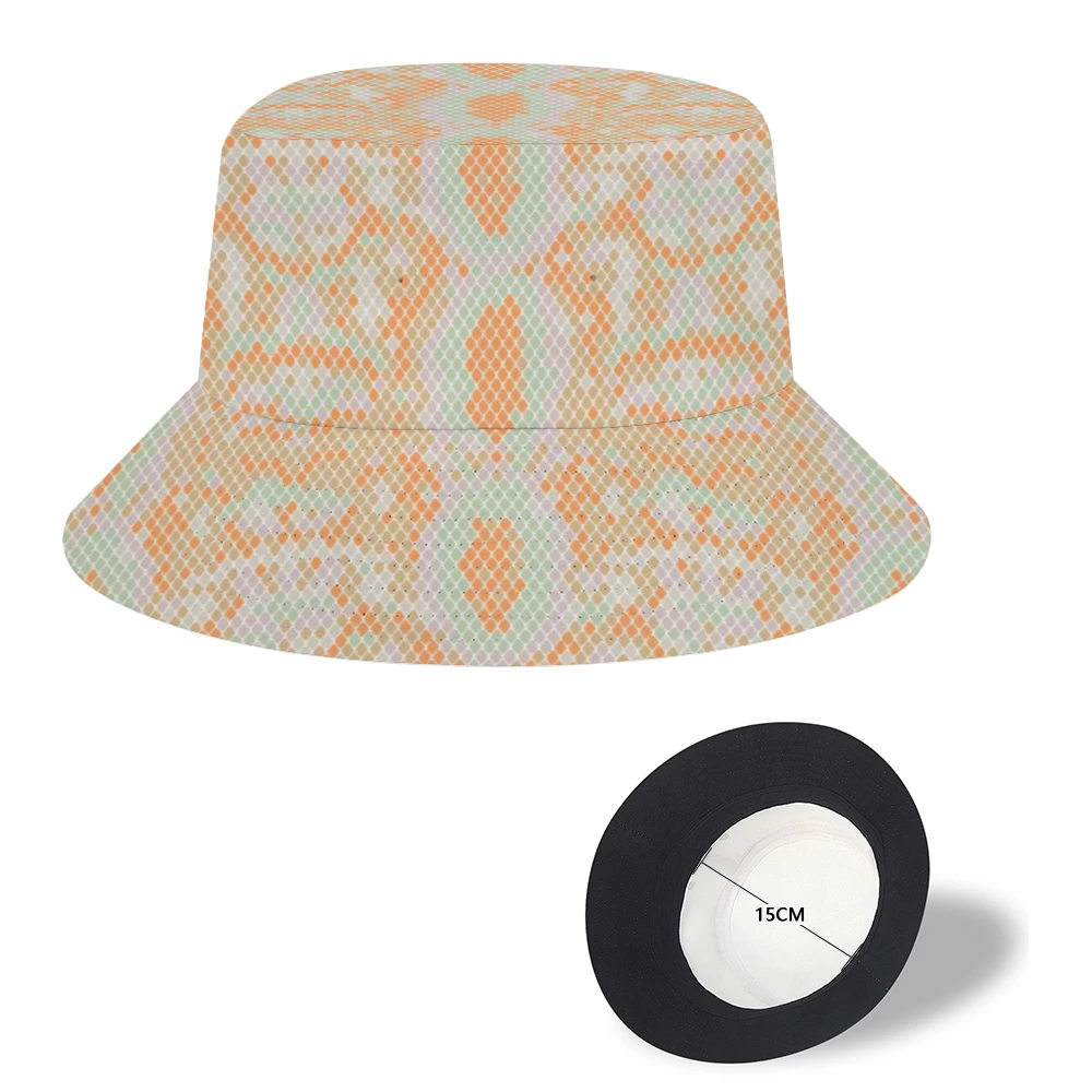 Harlow & Lloyd Green & Orange Snake Print Bucket Hat 4 Harlow & Lloyd Green & Orange Snake Print Bucket Hat