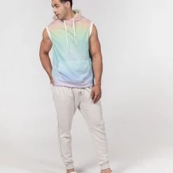 Harlow & Lloyd Soft Rainbow Premium Heavyweight Sleeveless Hoodie Hoodies