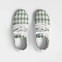 Harlow & Lloyd Sage Diamond Check Men's Fly-Knit Sneaker Shoes