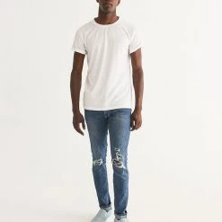 Harlow & Lloyd Blue & Vanilla Ripple Check Men's Slip On Canvas Shoe Shoes