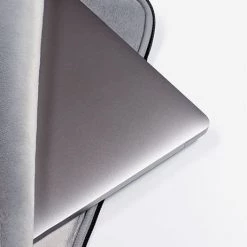 PF Personalized Laptop Sleeve In Marble With Faux Fur Lining