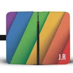 Wc-fulfillment Accessories Personalized LGBT Diagonal Flag Phone Wallet Case