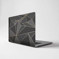 Harlow & Lloyd Macbook Hard Shell Case - Black & Gold Geometric