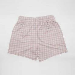 Harlow & LLoyd Pale Pink Gingham Check Mid Length Shorts
