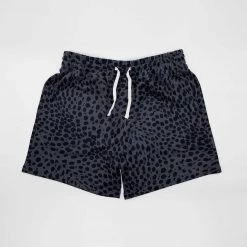 Harlow & Lloyd Cheetah Print Charcoal Mid Length Shorts