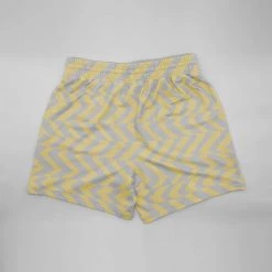 Harlow & Lloyd Yellow & Gray Abstract Stripe Mid Length Shorts