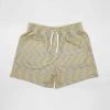 Harlow & Lloyd Yellow & Gray Abstract Stripe Mid Length Shorts 1 Harlow & Lloyd Yellow & Gray Abstract Stripe Mid Length Shorts