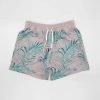 Harlow & LLoyd Pacific Palms Pale Pink Mid Length Shorts