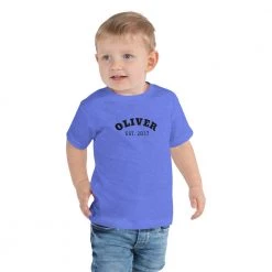 Harlow & Lloyd Toddler Short Sleeve Tee - Est. Year In White, Blue & Pink 8 Harlow & Lloyd Toddler Short Sleeve Tee - Est. Year In White, Blue & Pink