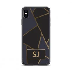 Harlow & Lloyd Phone Cases IPhone Case - Luxe Black & Gold Geometric