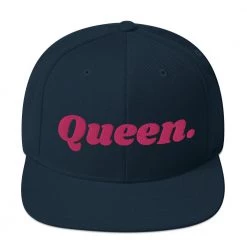 Harlow & Lloyd Accessories Embroidered Queen Snapback Cap - Flamingo Pink