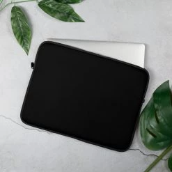 PF Personalized Laptop Sleeve - Jet Black With Faux Fur Lining