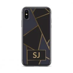 Harlow & Lloyd Phone Cases IPhone Case - Luxe Black & Gold Geometric