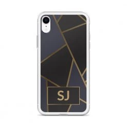 Harlow & Lloyd Phone Cases IPhone Case - Luxe Black & Gold Geometric