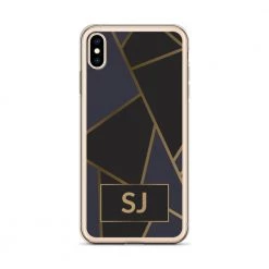 Harlow & Lloyd Phone Cases IPhone Case - Luxe Black & Gold Geometric