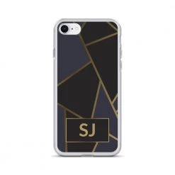 Harlow & Lloyd Phone Cases IPhone Case - Luxe Black & Gold Geometric