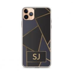 Harlow & Lloyd Phone Cases IPhone Case - Luxe Black & Gold Geometric