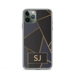 Harlow & Lloyd Phone Cases IPhone Case - Luxe Black & Gold Geometric