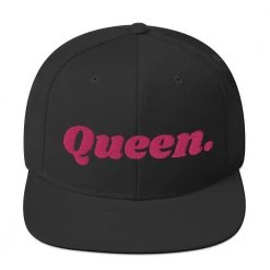 Harlow & Lloyd Accessories Embroidered Queen Snapback Cap - Flamingo Pink